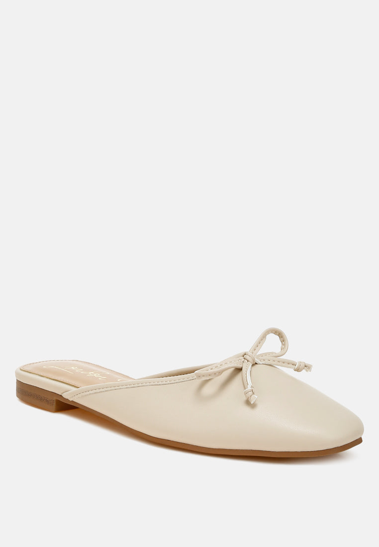 Eras Bow Slip-On Flat Mules by London Rag
