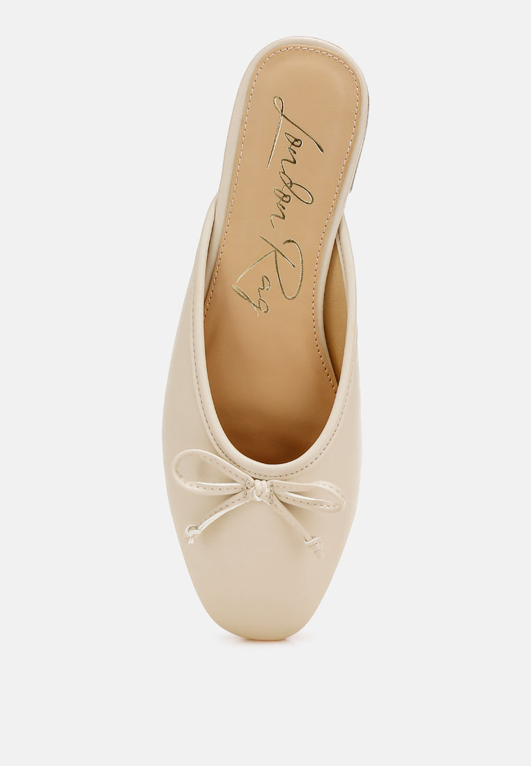 Eras Bow Slip-On Flat Mules by London Rag