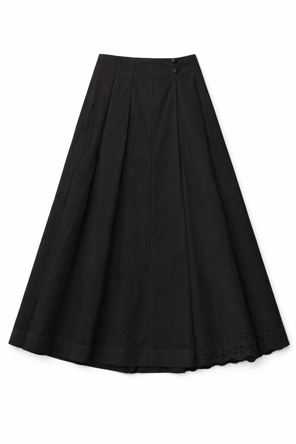 EYELET PLEATED COTTON SKIRT by profile-nyc
