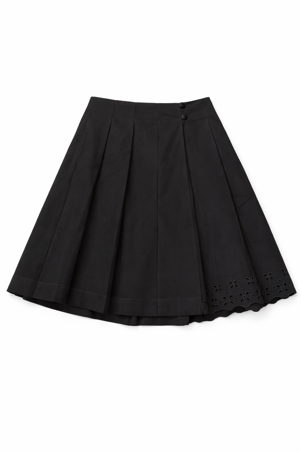 EYELET PLEATED COTTON SKIRT by profile-nyc