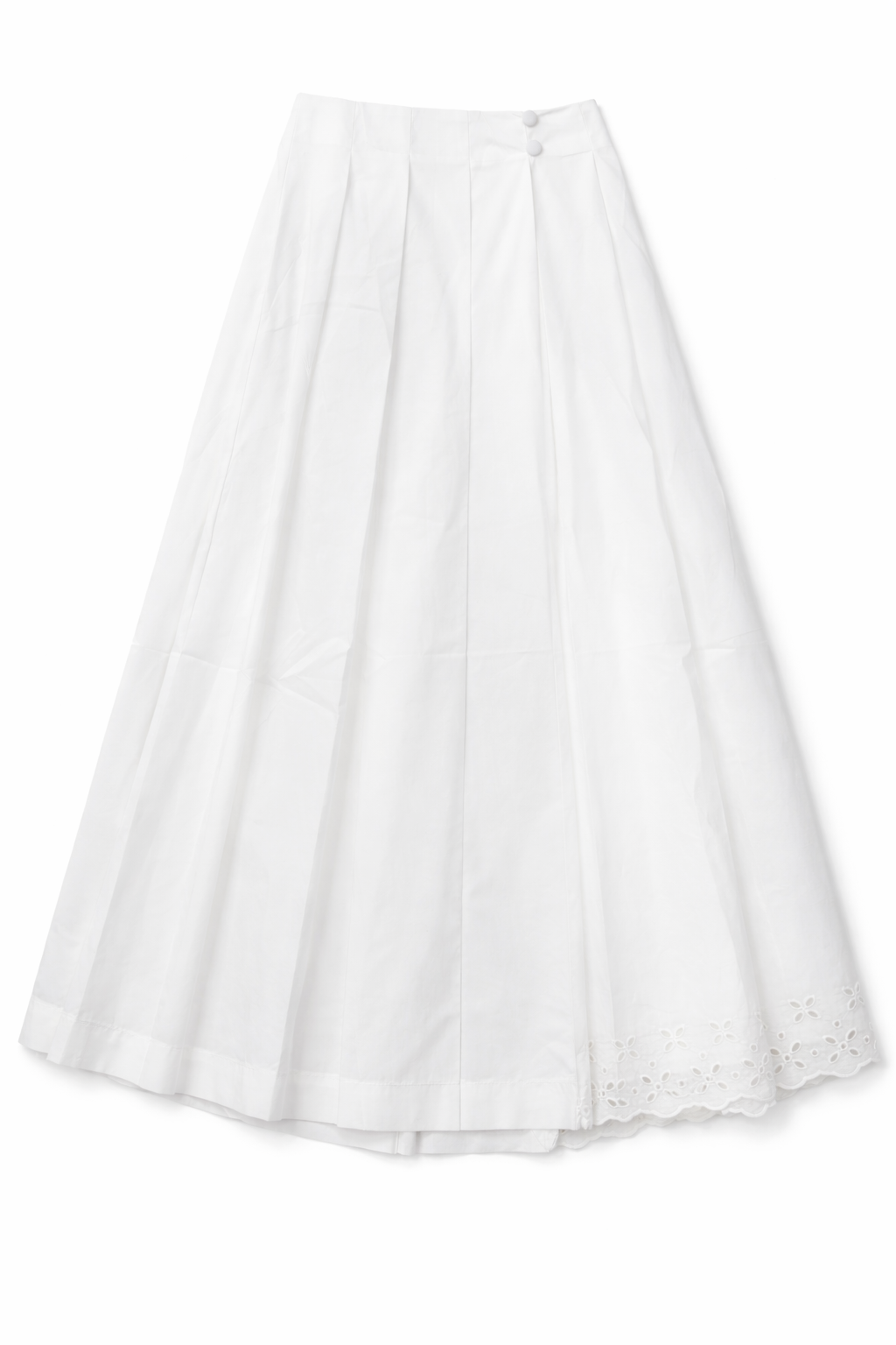 EYELET PLEATED COTTON SKIRT by profile-nyc