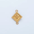 Stainless Steel 10mm Celestial Star Flower Dotted Outline Rhombus Connector | F197 by DLUXCA
