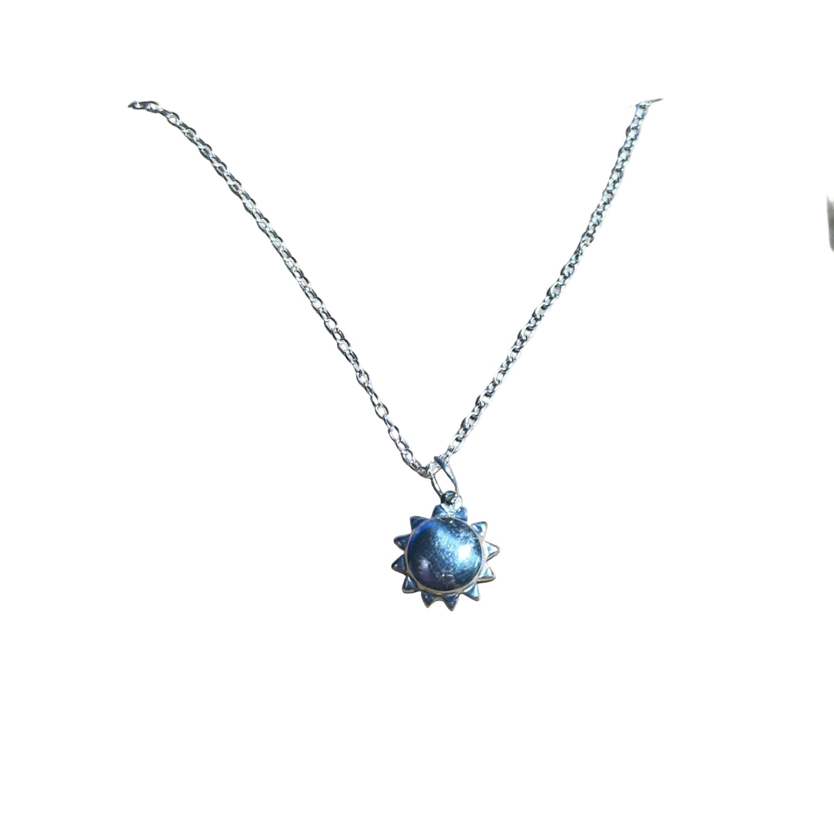 Bertoni Sterling Silver Sun Pendant Necklace – Transformation & Higher Consciousness Jewelry by Sacred Crystals