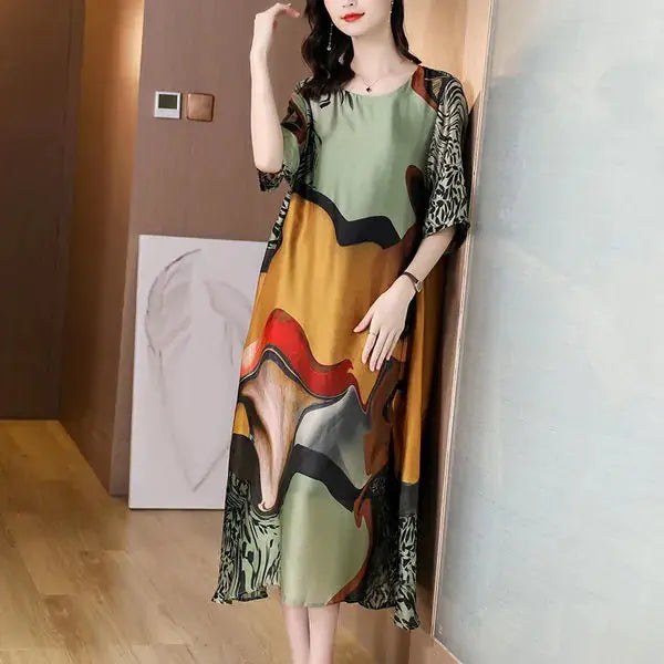 Plus Size Printed Dress for Women by Trendy Attic Store01