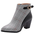 Women's High Heel Short Boots with Thick Heels by Trendy Attic Store01