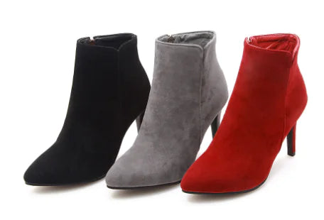 Women's Super High Heel Pointed Toe Ankle Boots by Trendy Attic Store01