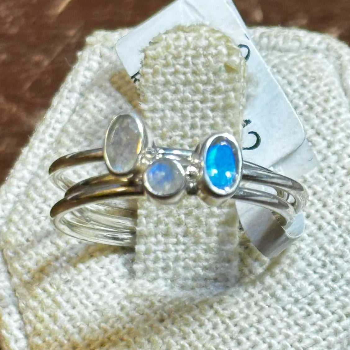 Labradorite 3 Stack Ring Set by Sacred Crystals
