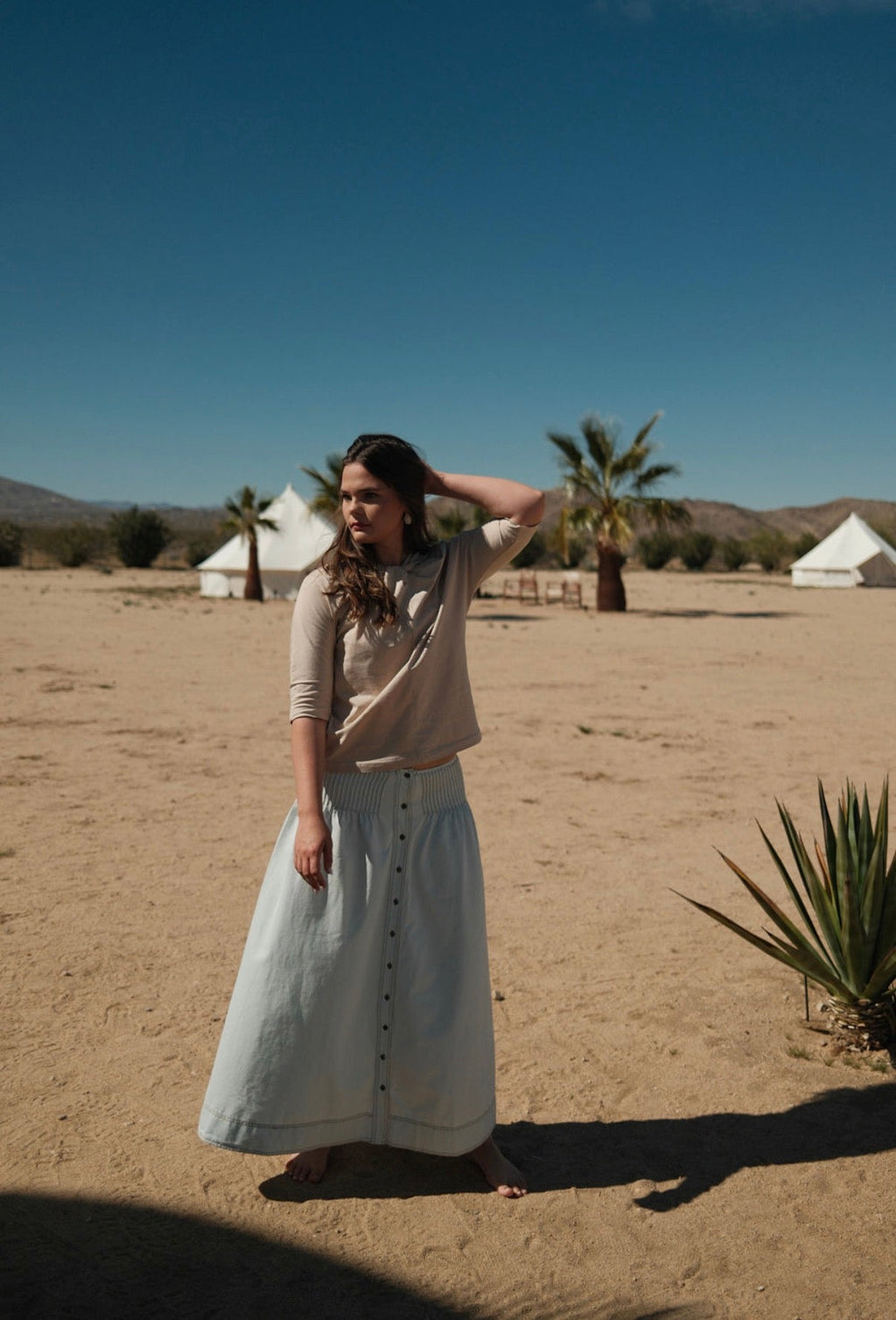 WASHED TENCEL SKIRT by profile-nyc