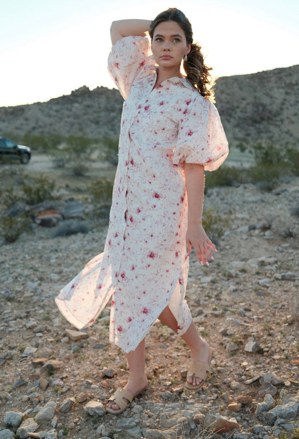 FLORAL PUFF SLEEVE DRESS by profile-nyc