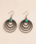 Silver Mesa Turquoise Hoop Earrings by Macee Rose Trading Company