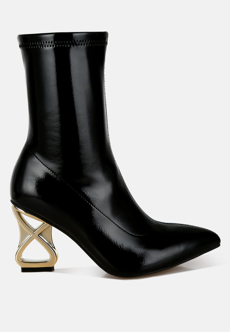 Gaias Fantasy Heel Patent Faux Leather Boots by London Rag