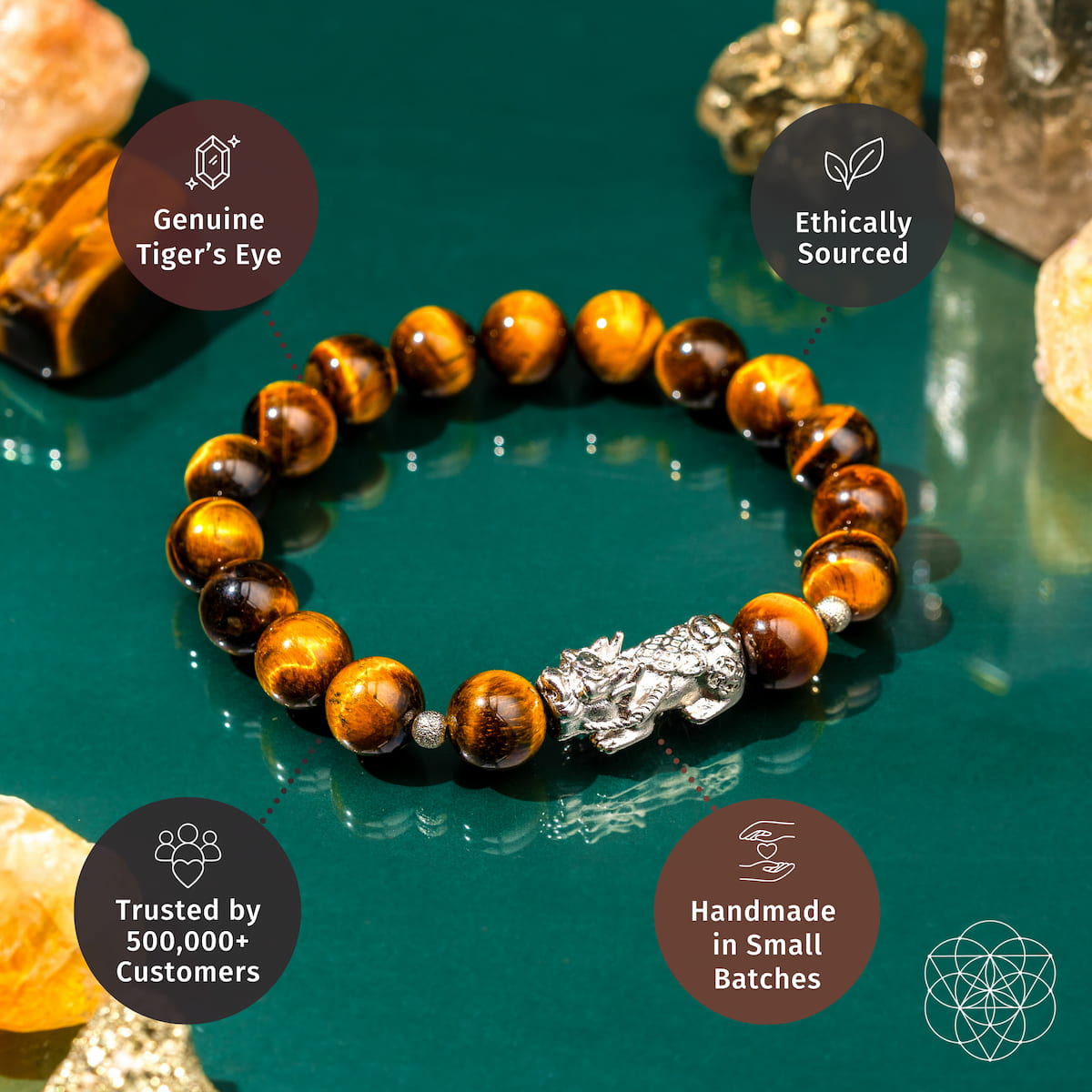 Fortune Flows - Tiger’s Eye & Pixiu Bracelet by Conscious Items