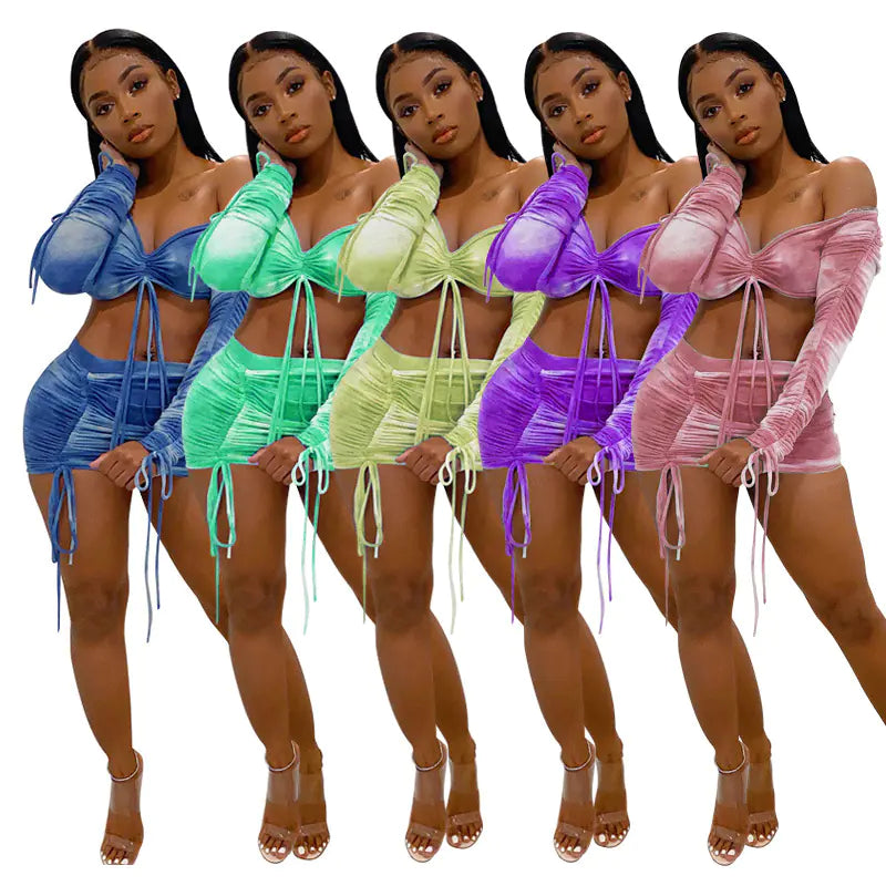 Women's Two-Piece Dress Set with Print by Trendy Attic Store01
