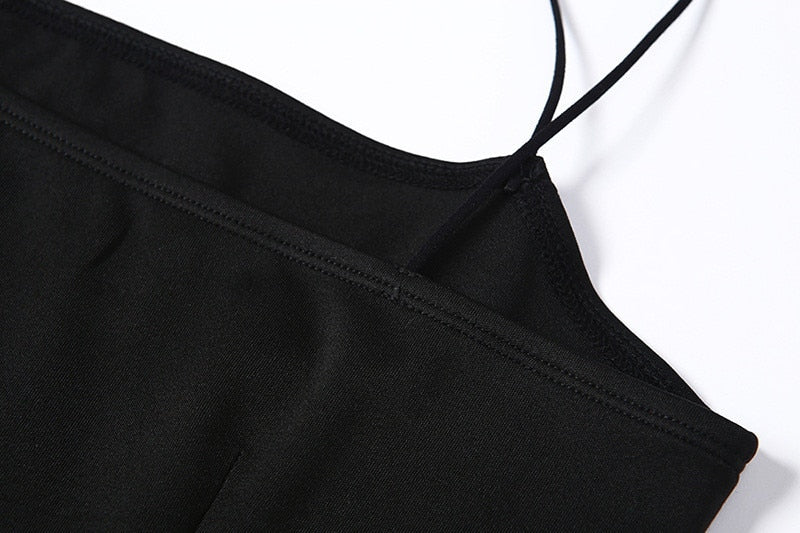 Backless Strap Split Dress Women Elastic Long Dresses Sleeveless Camisole Dress by nowadaysfashion