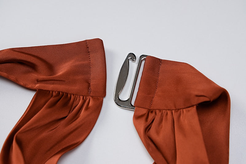 Solid Satin Halter Sleeveless Slim Bodycon Maxi Dress by nowadaysfashion