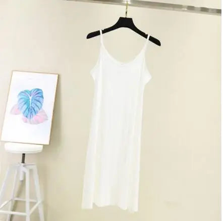 Spring Summer 2026 Woman Tank Dress Casual Modal Sexy Camisole Elastic Female Home Beach Dresses O-Neck Camis Sexy Dress by Urban Fashion Icon