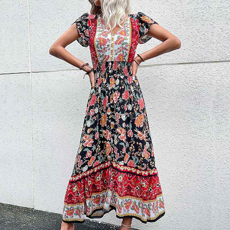 Bohemian Beach Dress Summer Rayon Viscose Ladies Fashion Flower Printed Vestidos Clothing Women Vintage Boho Floral Casual Dress by Wild and Free Boutique