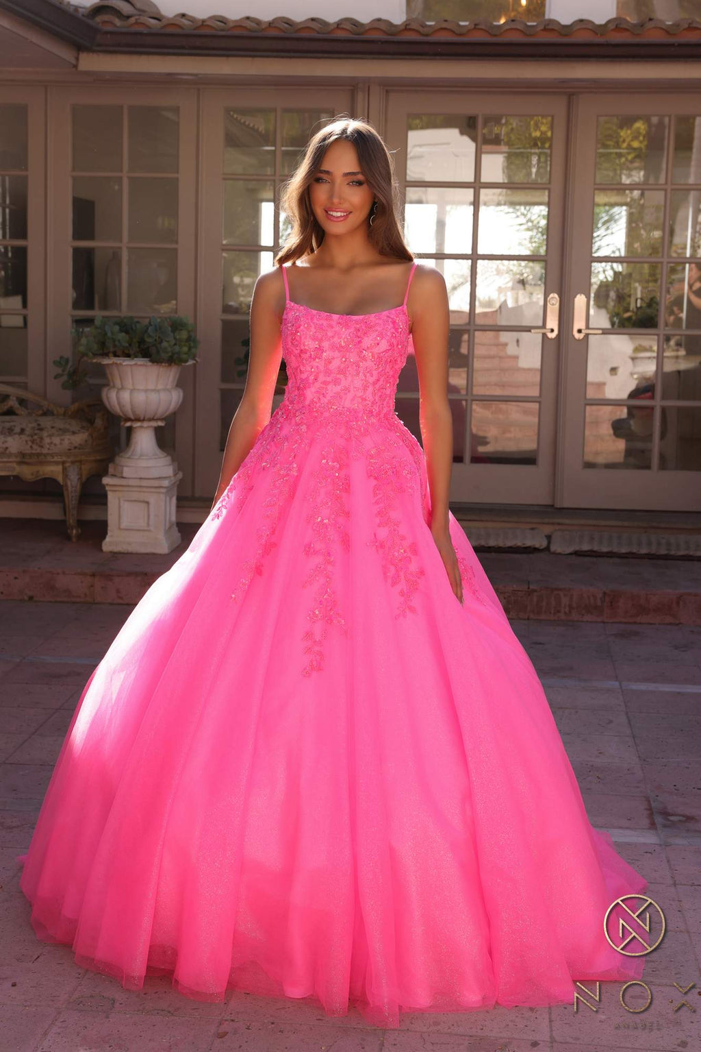 Nox Anabel H1464 Square Neck Poofy A-Line Quinceanera Gown by DiscountDressShop