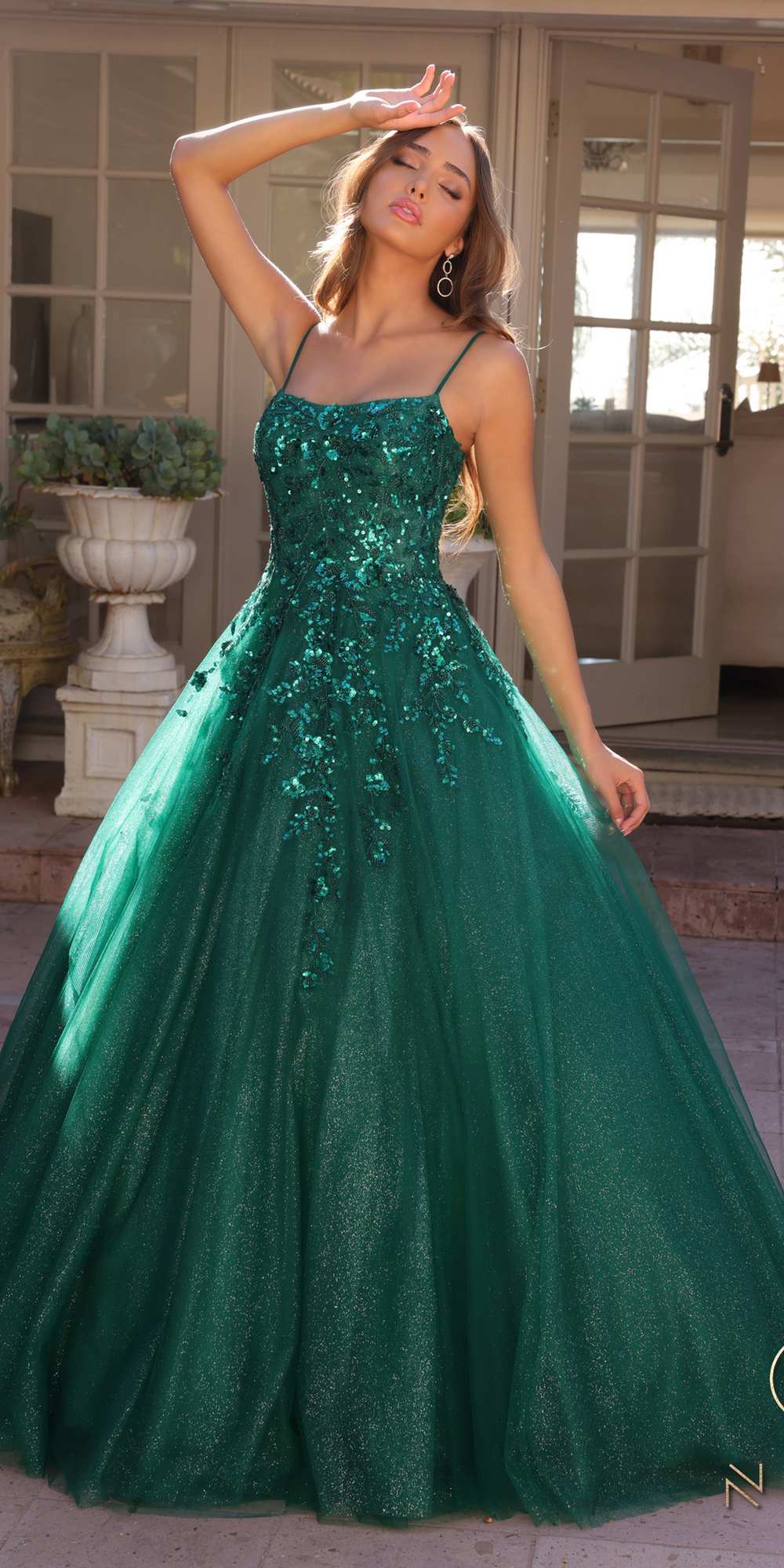 Nox Anabel H1464 Square Neck Poofy A-Line Quinceanera Gown by DiscountDressShop