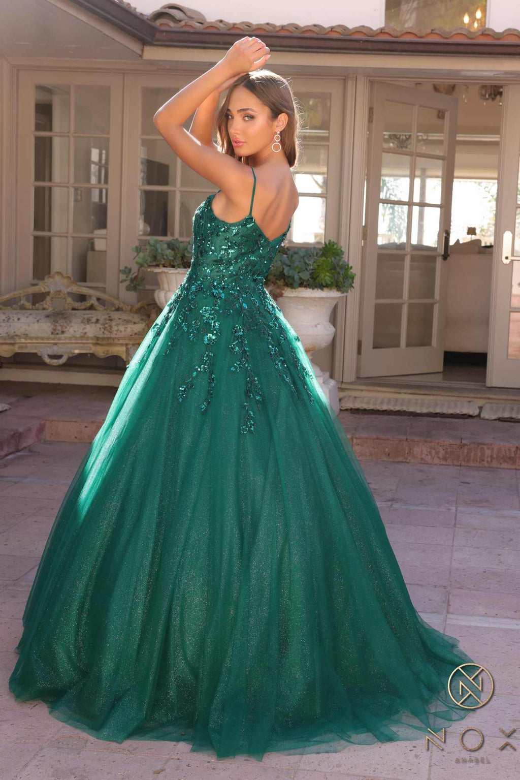 Nox Anabel H1464 Square Neck Poofy A-Line Quinceanera Gown by DiscountDressShop