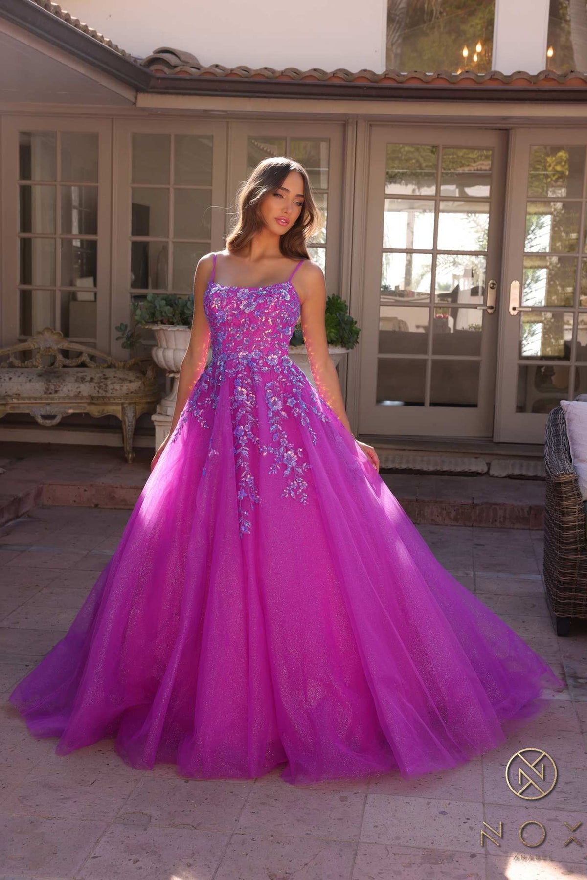 Nox Anabel H1464 Square Neck Poofy A-Line Quinceanera Gown by DiscountDressShop