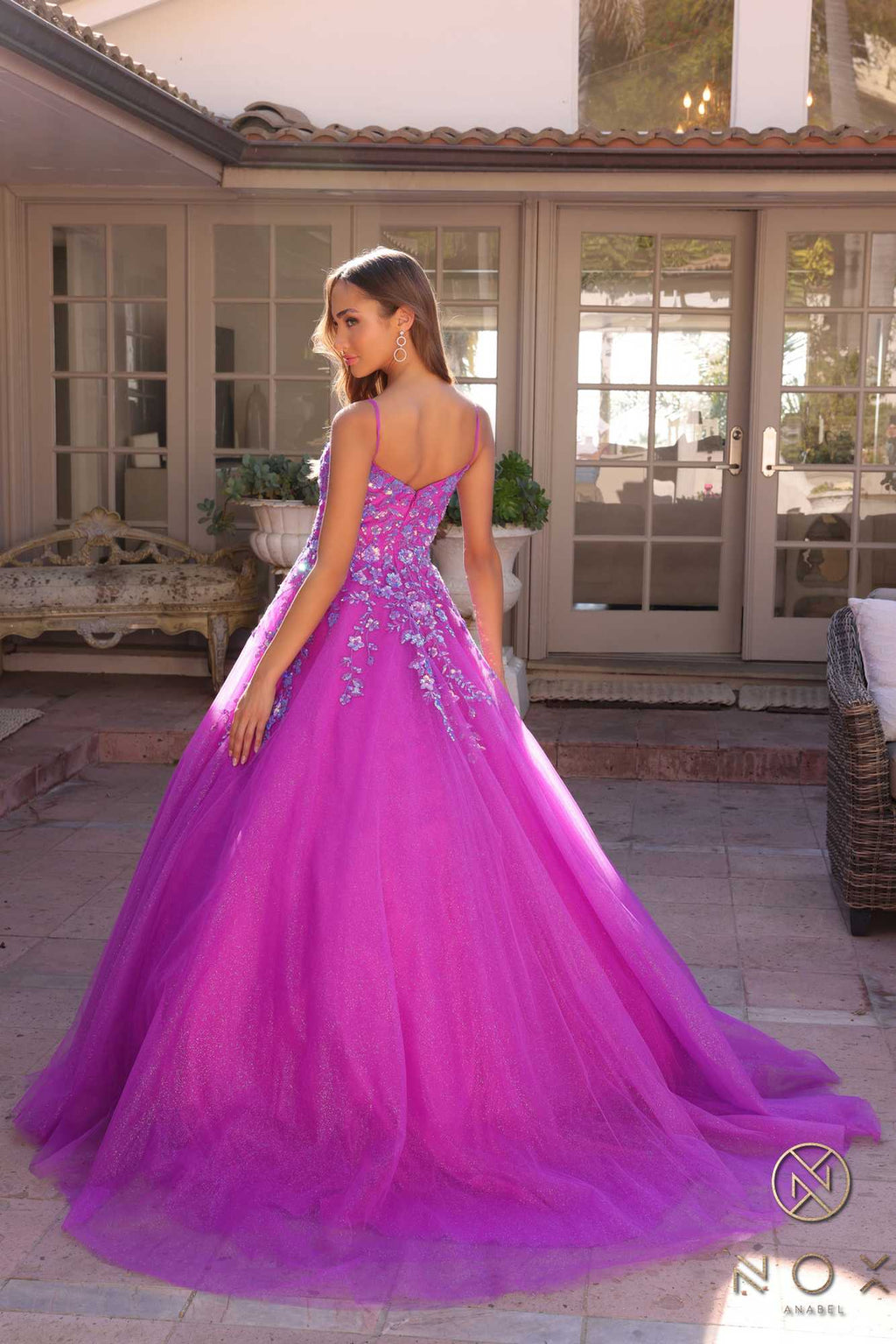 Nox Anabel H1464 Square Neck Poofy A-Line Quinceanera Gown by DiscountDressShop