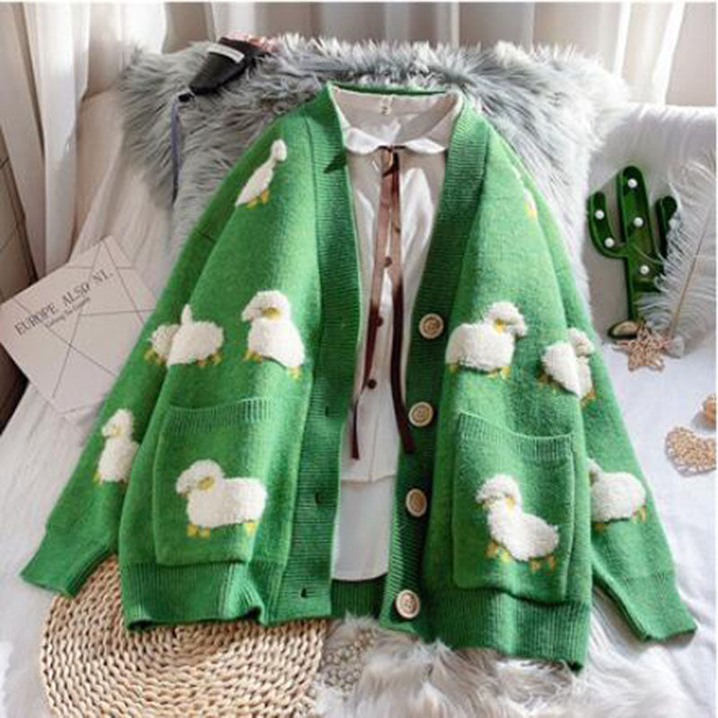 Casual Sheep Cardigan Sweater by Kore Kawaii