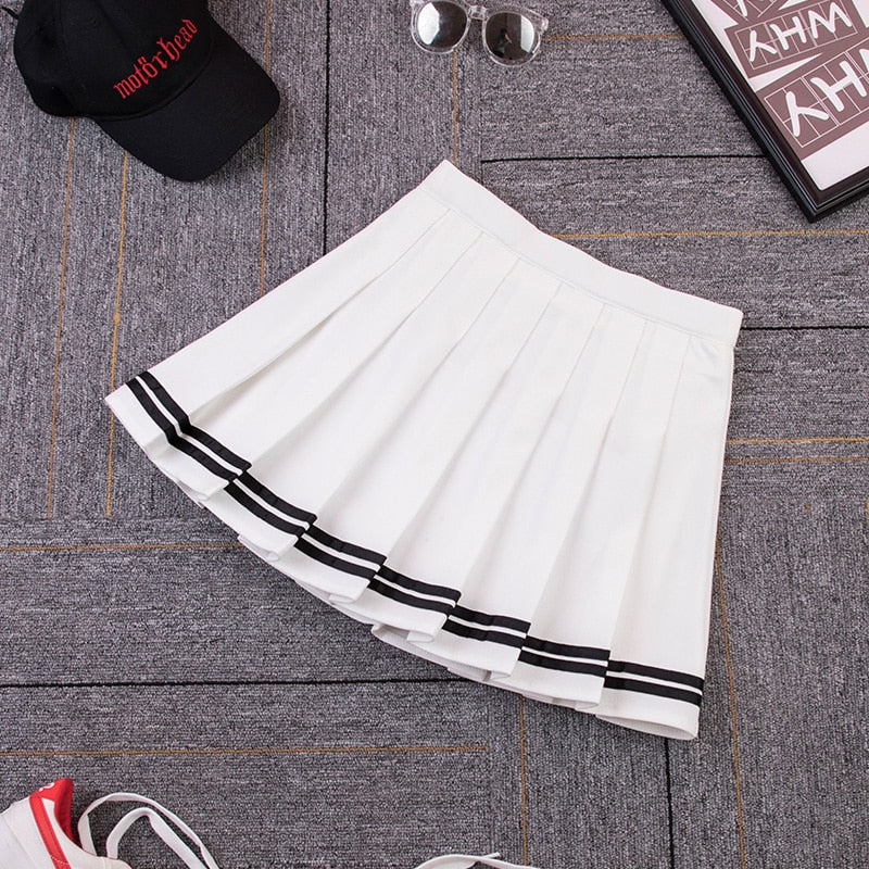 High Waist Pleated Skirt by Kore Kawaii