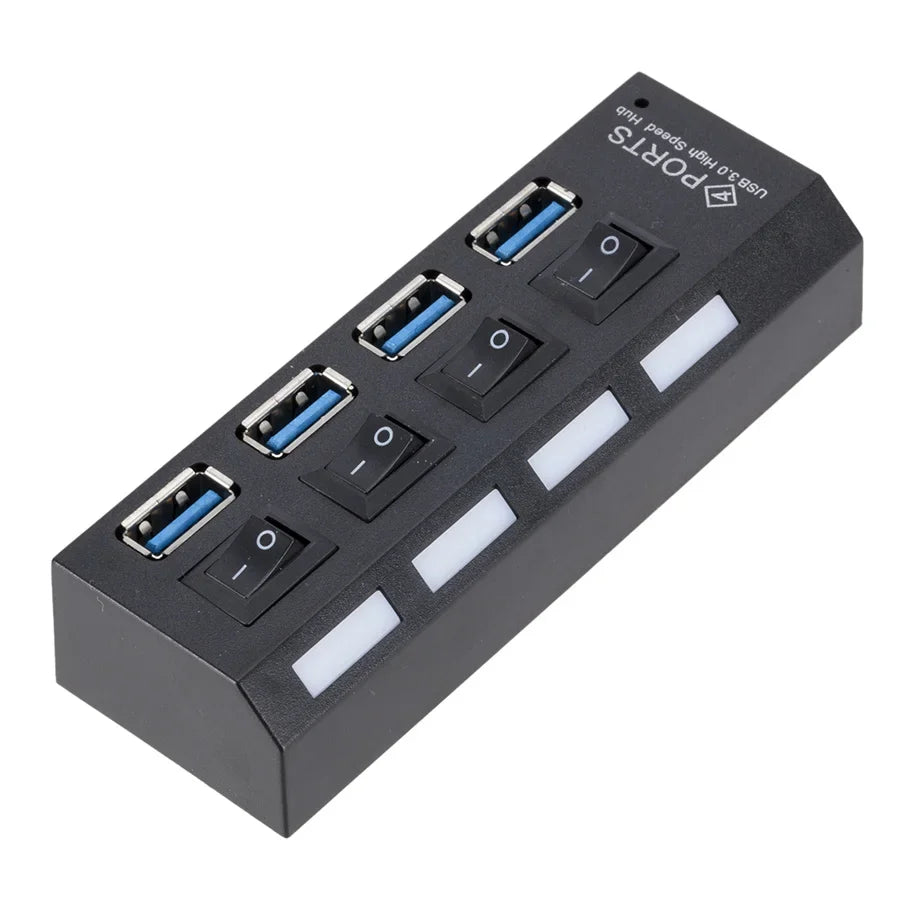 Mini USB HUB 3.0 Super Speed 5Gbps usb3.0 4 Ports HUB Portable Micro USB 3.0 HUB Splitter With External Power Adapter For PC Acc by FLIPSTYLEZLLC