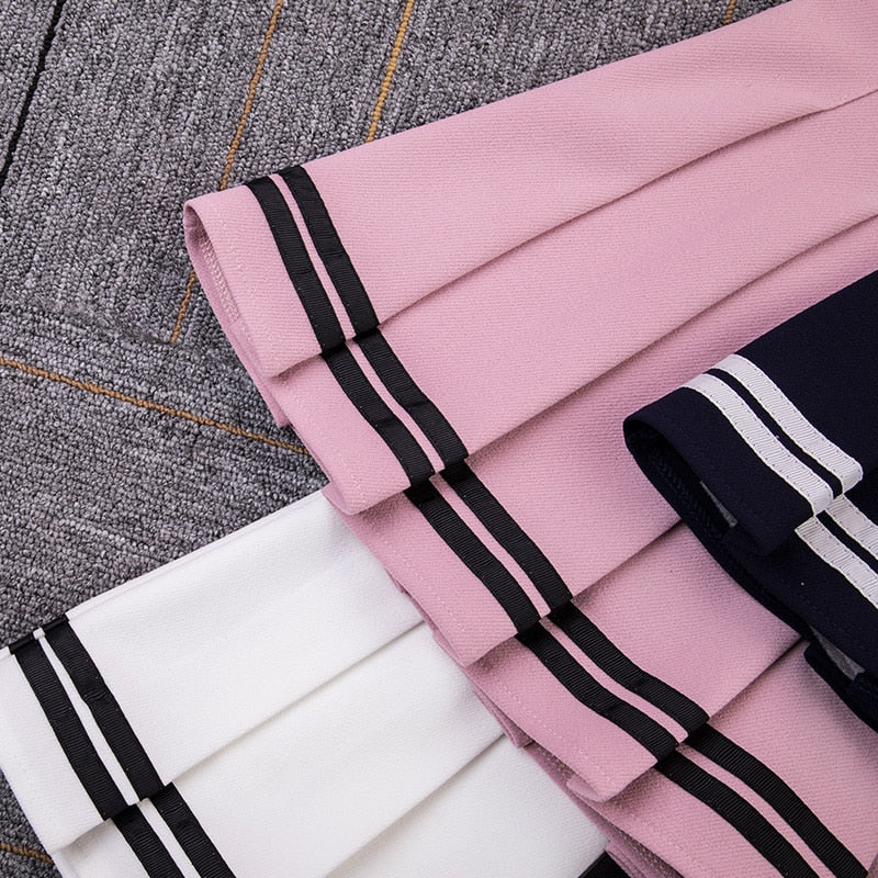 High Waist Pleated Skirt by Kore Kawaii