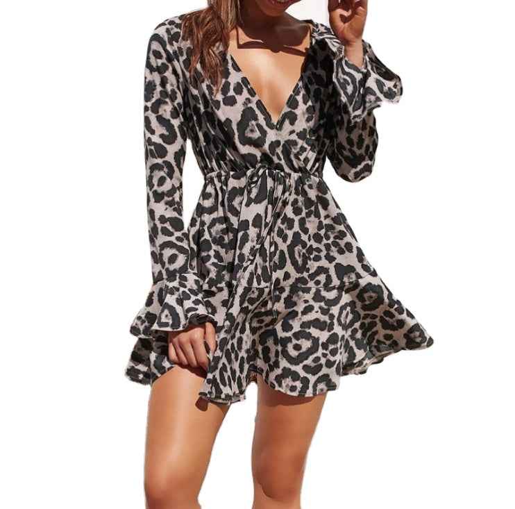 Summer Chiffon Dress Women Leopard Print Boho Beach Dresses by Wild and Free Boutique