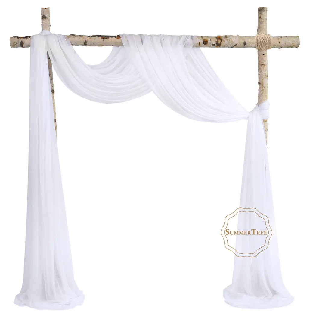 10 Meters Wedding Arch Drape Fabric Sheer Chiffon Tulle Curtain by FLIPSTYLEZLLC