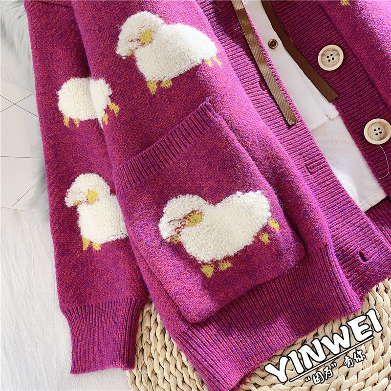 Casual Sheep Cardigan Sweater by Kore Kawaii