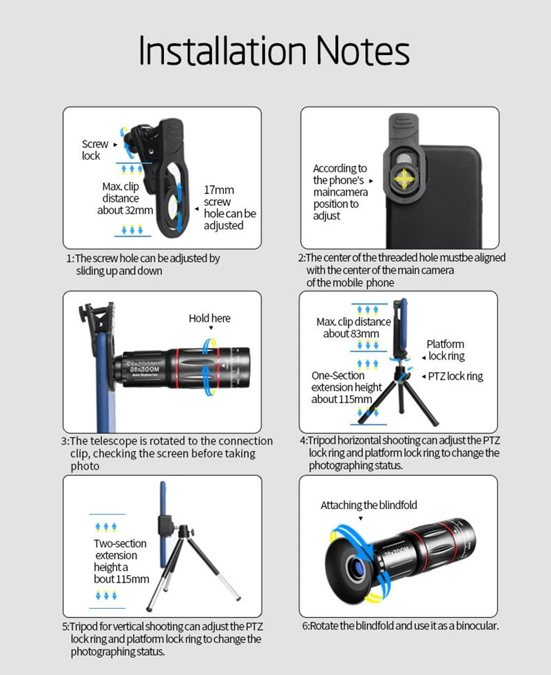 Dragon Bluetooth Ultra HD 28X Zoom Telescope Lens Tripod Kit by Yellow Pandora
