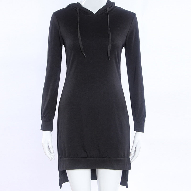 Woman Sweatshirt Dress Hoodies Autumn Sports Casual Long Sleeve Split Sweatshirt Hooded Dress by nowadaysfashion