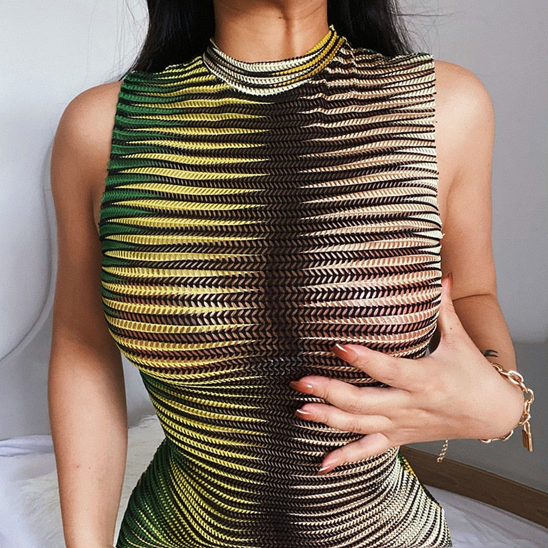 Tassel Diamonds Party Dress Women Spaghetti Straps Backless Split Bodycon by nowadaysfashion