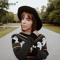 Ghost Pattern Knit Sweater by Kore Kawaii