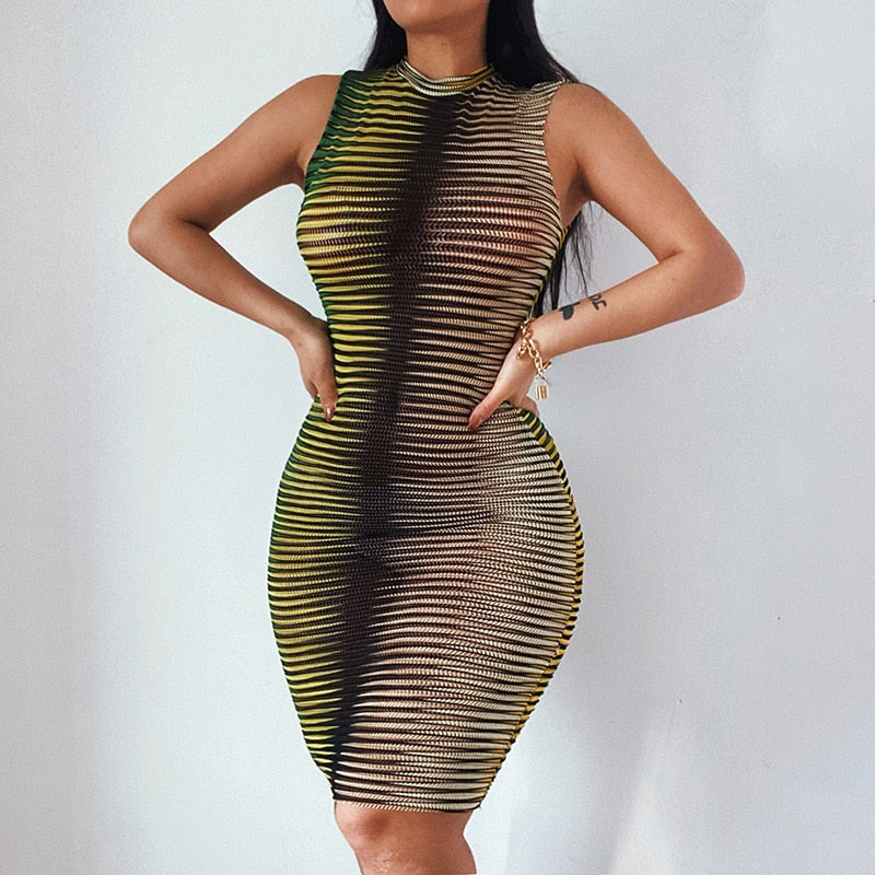 Tassel Diamonds Party Dress Women Spaghetti Straps Backless Split Bodycon by nowadaysfashion