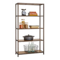 Heavy Duty 5-Shelf Steel Frame Shelving Unit with Bamboo Shelves by HomePacific