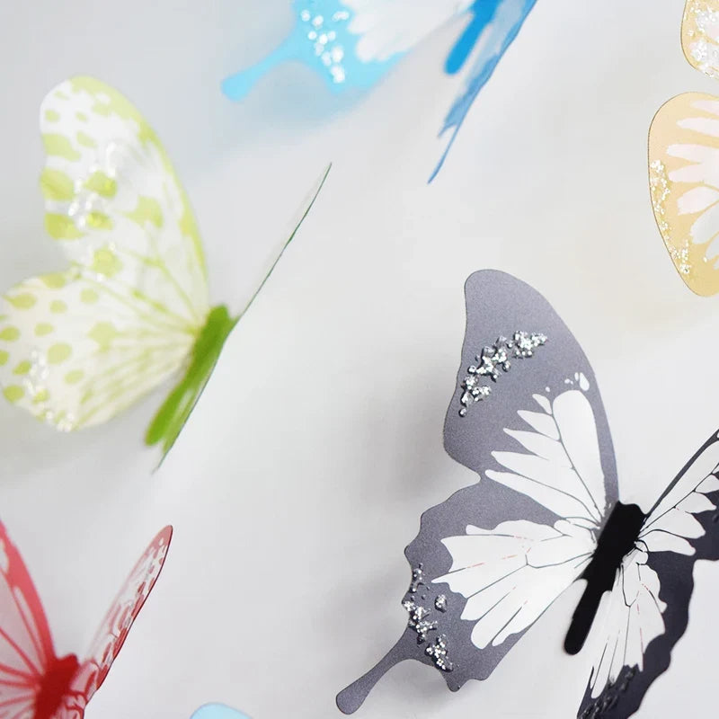 18Pcs/Set Crystal Butterfly Wall Sticker Garden Beautiful 3D Butterflies Room Home Decor Stickers Wedding Decoration Art Decals by FLIPSTYLEZLLC