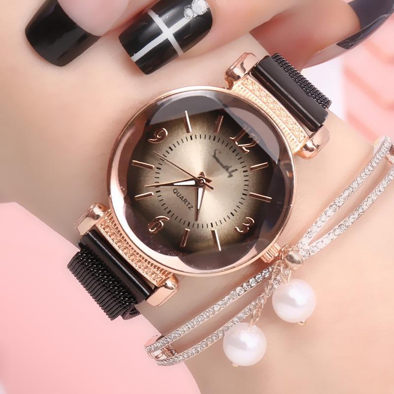 Women Watch Gradient Dial Milan Strap Luxury Fashion Ladies Watch Women Dress Watches Party Decoration Gifts For Women and Girls by Stevvex
