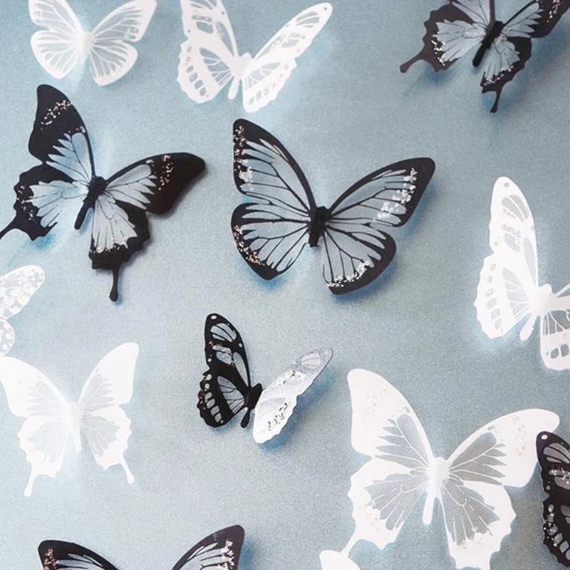 18Pcs/Set Crystal Butterfly Wall Sticker Garden Beautiful 3D Butterflies Room Home Decor Stickers Wedding Decoration Art Decals by FLIPSTYLEZLLC