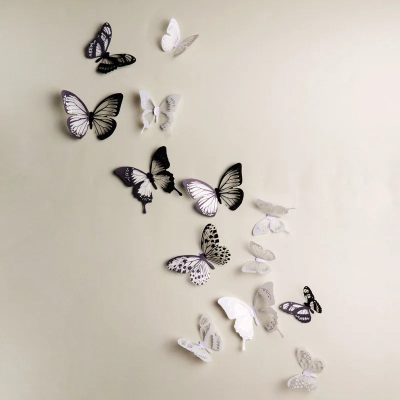 18Pcs/Set Crystal Butterfly Wall Sticker Garden Beautiful 3D Butterflies Room Home Decor Stickers Wedding Decoration Art Decals by FLIPSTYLEZLLC