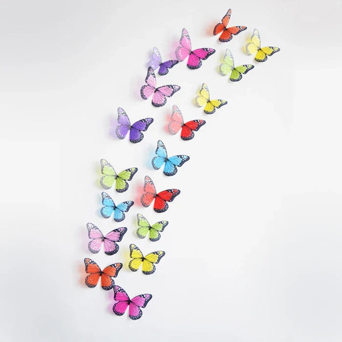 18Pcs/Set Crystal Butterfly Wall Sticker Garden Beautiful 3D Butterflies Room Home Decor Stickers Wedding Decoration Art Decals by FLIPSTYLEZLLC