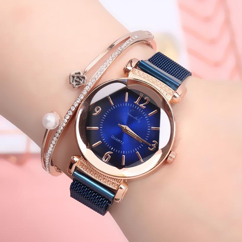 Women Watch Gradient Dial Milan Strap Luxury Fashion Ladies Watch Women Dress Watches Party Decoration Gifts For Women and Girls by Stevvex
