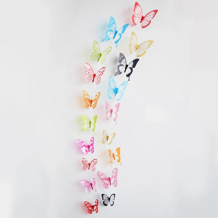 18Pcs/Set Crystal Butterfly Wall Sticker Garden Beautiful 3D Butterflies Room Home Decor Stickers Wedding Decoration Art Decals by FLIPSTYLEZLLC