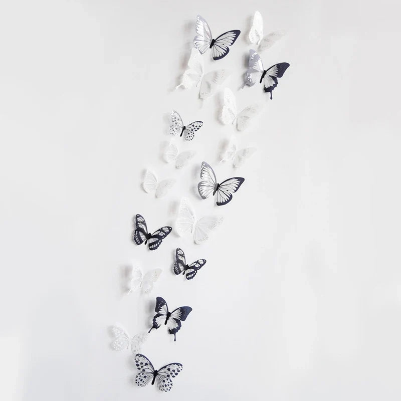 18Pcs/Set Crystal Butterfly Wall Sticker Garden Beautiful 3D Butterflies Room Home Decor Stickers Wedding Decoration Art Decals by FLIPSTYLEZLLC