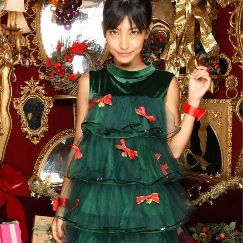 Christmas Tree Party Dress by Kore Kawaii