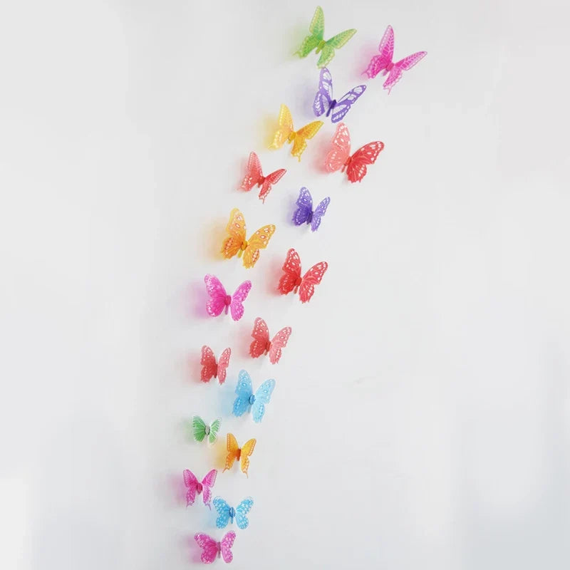 18Pcs/Set Crystal Butterfly Wall Sticker Garden Beautiful 3D Butterflies Room Home Decor Stickers Wedding Decoration Art Decals by FLIPSTYLEZLLC