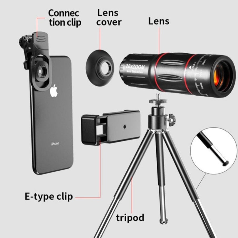 Dragon Bluetooth Ultra HD 28X Zoom Telescope Lens Tripod Kit by Yellow Pandora